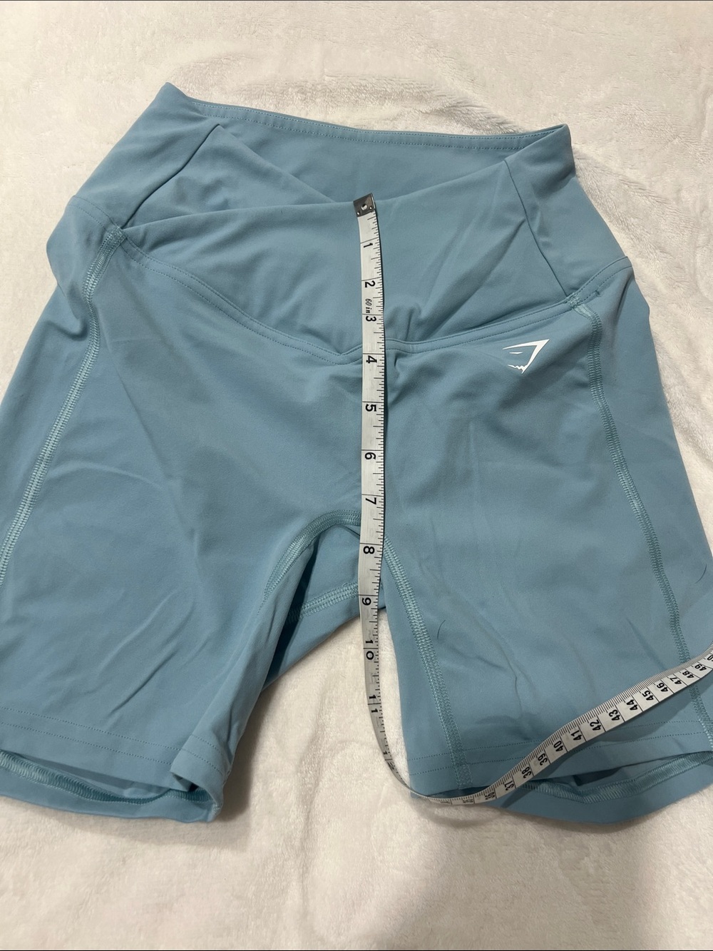 Gymshark High-Waist Bike Shorts in Blue - Picture 7 of 8